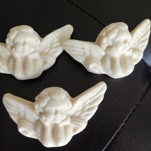 Vintage Rincon De Las Flores White Angel Wing Soap Figurines - Set of 3